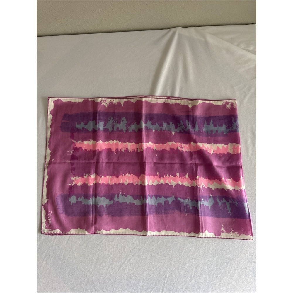 Vintage Vera Neuman Silke Hand Rolled Scarf, Abstract, Pink, Purple